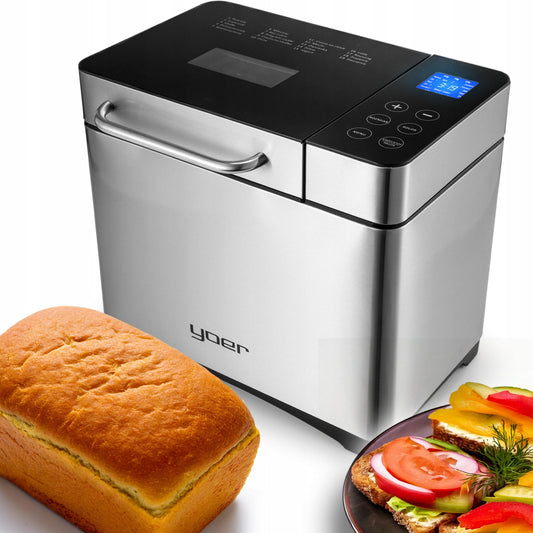 Wypiekacz do chleba Automat Yoer INOX +Przepisy +19 programów +LODY(Wypiekacz do chleba Automat Yoer INOX +Przepisy +19 programów +LODY)