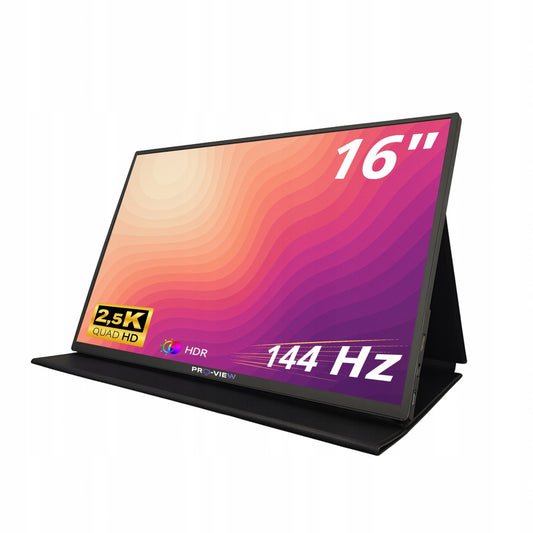 PRO-VIEW Przenośny Monitor 16 2.5K, 144Hz, 2560x1600, Z1RCF, PRO-VIEW, USB-C, ETUI