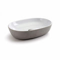 Umywalka ceramiczna z betonową podstawą 40 x 25 x 10cm w kolorze szarym