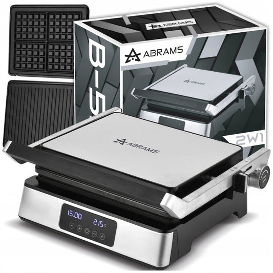 Abrams GRILL GOFROWNICA OPIEKACZ ELEKTRYCZNY TOSTER PANINI + GOFRY DUŻY MOC 2200W