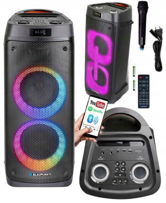 Blaupunkt KOLUMNA AKTYWNA PARTYBOX BLAUPUNKT DISCO LED KARAOKE AUX USB BT FM + PILOT