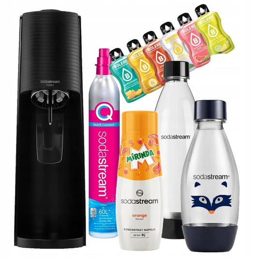 OdkryjSodaStream SODASTREAM TERRA SATURATOR BUTELKI FUSE SYROP Mirinda zestaw prezentowy