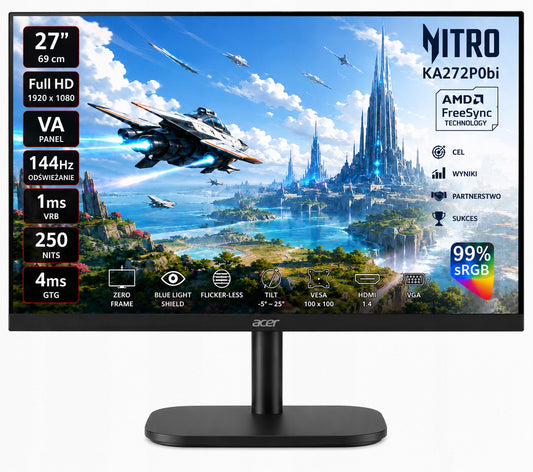 Acer Monitor LED Acer NITRO KA272P0b 27  1920 x 1080 px VA